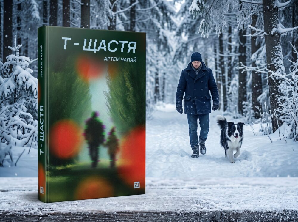 Обкладинка нового психологічного роману Артема Чапая Т-щастя про ескапізм